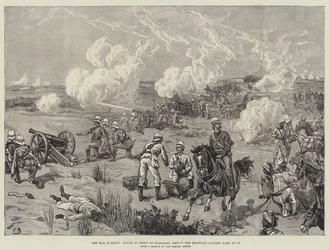 Der Krieg in Ägypten, Aktion vor Kassassin, 9. September, die Gebirgsbatterie hart im Einsatz